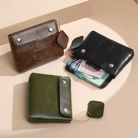 KT Em Relevo Zero-Wallet Cartão Bolsa Presente Moeda ID Carteira Mudança Portátil Mini Bonito