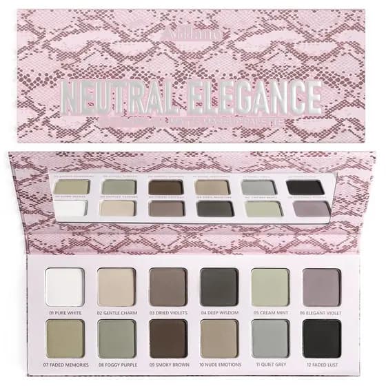 Paleta de Sombras Neutras Matte, Paleta de Sombras Cinzas em Tons Frios para Olhos Castanho-Avelã, Paleta de Sombras Nat