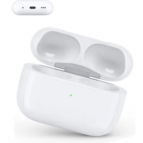 Capa de Carregamento Sem Fio Compatível com Air Pods Pro 1ª e 2ª Geração, Capa de Carregamento USB-C Substituta com Supo