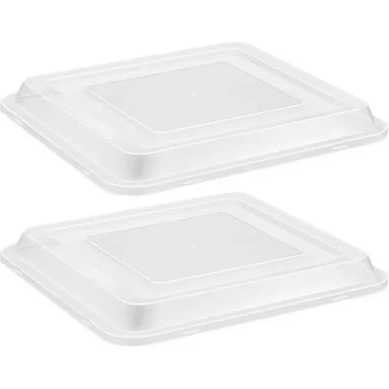 Tampa Retangular para Assadeira E-Far, Conjunto de 2 Tampas de Substituição de Plástico para Armazenamento de Alimentos,