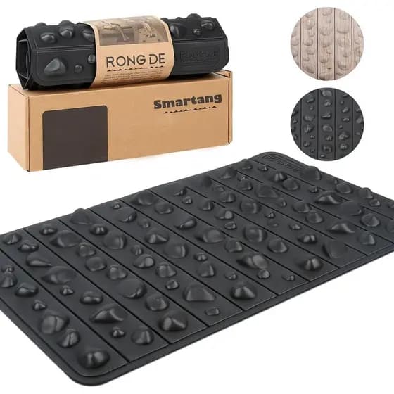 Tapete de Acupressão de Alta Elasticidade Smartrang, Massageador de Pés Dobrável com Partículas, Almofada de Pontos de P