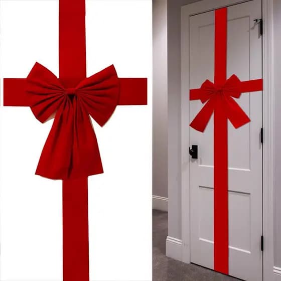Laços Grandes de Natal para Porta, Laço Vermelho de Natal, Decorações Festivas para Árvore, Lareira, Porta de Entrada de