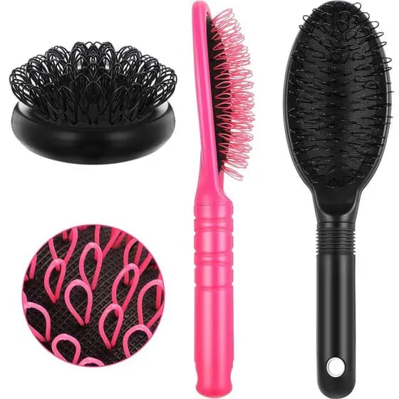 2 Pieces Loop Wig Brush Hair Extension Brush Hair Pieces for Brushing Styling Detangling Natural and Synthetic