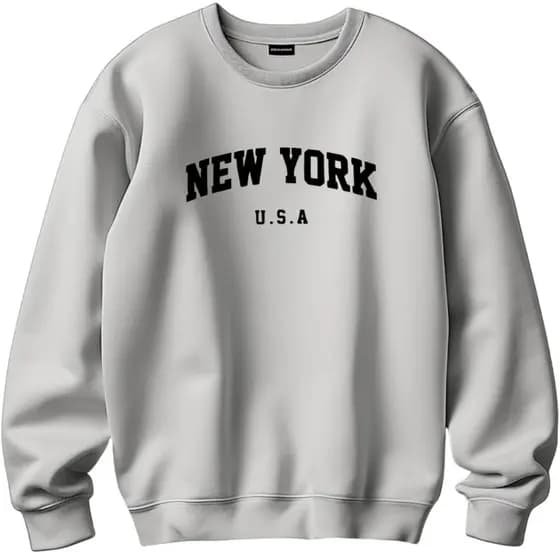 Moletom New York Gola Redonda Liso Unissex Blusa De Frio Sem Capuz Gola careca ENTREGA IMEDIATA ENVIO EM 24 HORAS