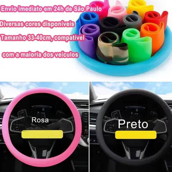 Capas Protetoras Para Decoração De Interiores De Automóveis Universal Volante De Silicone 33-40CM