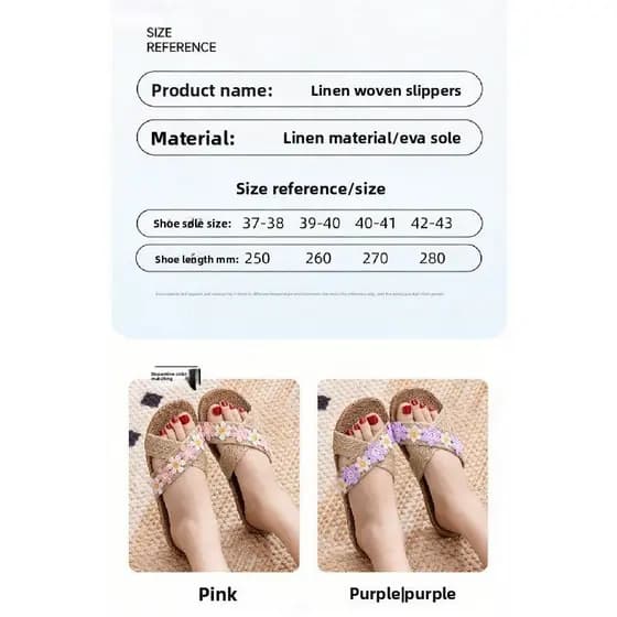 Chinelos japoneses simples de linho com cobertura de dedo do pé quatro estações respirável absorvente de suor EVA sola m