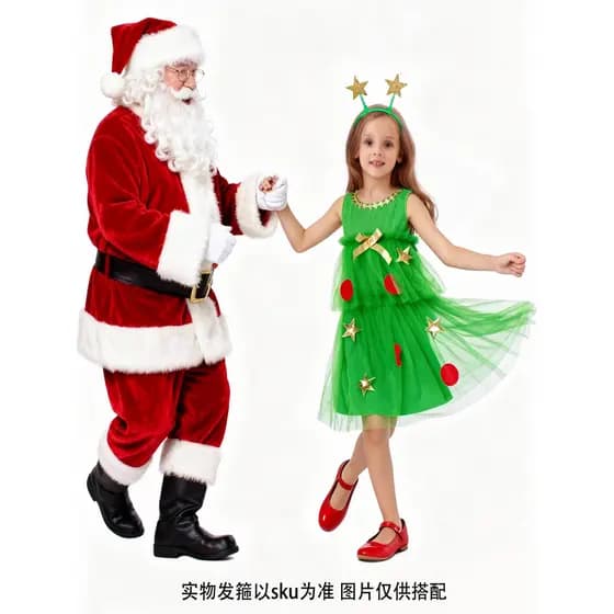 Novo estilo de natal traje infantil árvore de natal vestido de menina traje de festa vestido de princesa traje de desemp