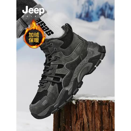 Jeepspirit Jeep botas de neve de inverno masculinas de lã-velo-botas masculinas de algodão quente Anti-