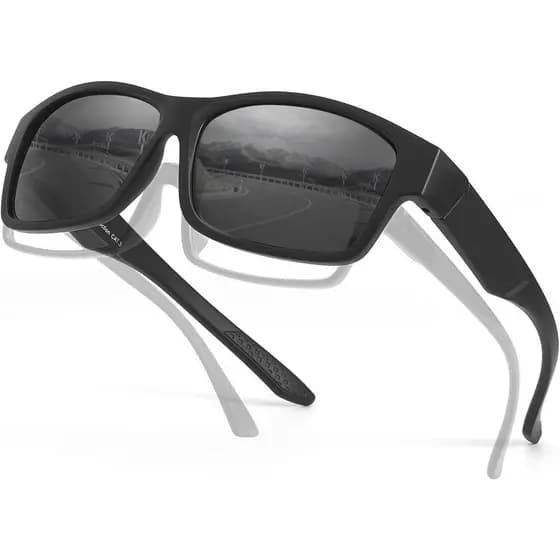 Óculos de Sol Polarizados Myiaur para Homens, Óculos de Sol UV400 para Usar Sobre Óculos de Grau, Óculos de Sol Antirref
