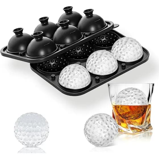 Forma de Gelo 3D para Presentes de Golfe, Forma de Gelo de Silicone Grande de 2,2" com Formas Divertidas para Uísque, Co