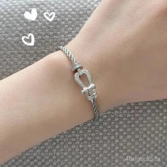 Pulseira de corda vermelha Fred com fivela em ferradura para casais, pulseira masculina e feminina, pulseira DIY de cord