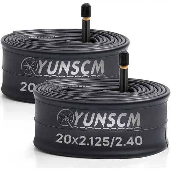 YUNSCM 2-PCS Câmaras de Ar para Bicicleta 20" 20x2.125/2.40 AV32MM Válvula Schrader Câmaras de Ar Internas para Biciclet