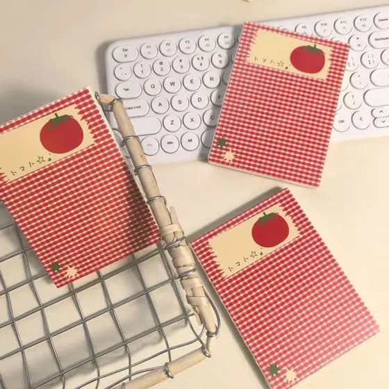 P xadrez tomate caderno ins estilo simples engrossado agenda caderno em branco bloco de notas DIY bonito diário estudant