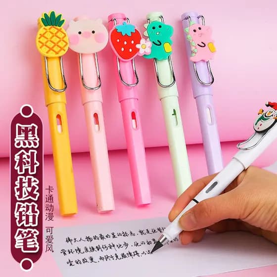 Conjunto de material escolar de lápis infinito eterno fofo para uso em escritório escolar
