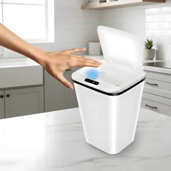 Lixeira Inteligente Com Sensor Automática Banheiro Lixeira Automática De 16 Litros Com Sensor Balde Lixo