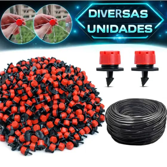 Kit 200/100/50/25 Gotejador Para Plantas Bico Irrigação de Jardim Regulável 70l/h Mangueira - OFERTA