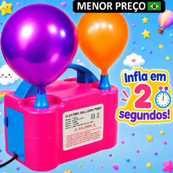 Bomba de Encher Balão Bexigas Inflador Compressor Elétrico Bola de Festas Enchedor 110v/220v - OFerta
