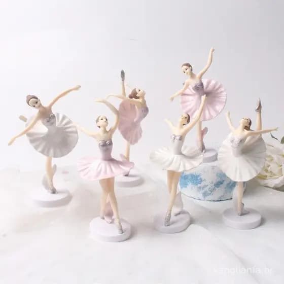 3Pcs/Set 14,5cm Anime White Swan Ballet Figura Bonita Ação Menina Modelo PVC Brinquedos Bolo De Decoração De Carro Mesa
