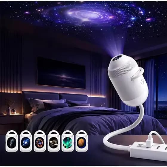 Novo Projetor De Luz Noturna Holográfica Inteligente Plug Play Hd Estrela 360 ° Teto Ajustável Do Quarto Com Lâmpada Gal