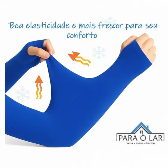 Kit 2 ou 1 Pares Manguito Proteção Solar UV Fina Braço Seda Masculina Feminina Respirável 40cm