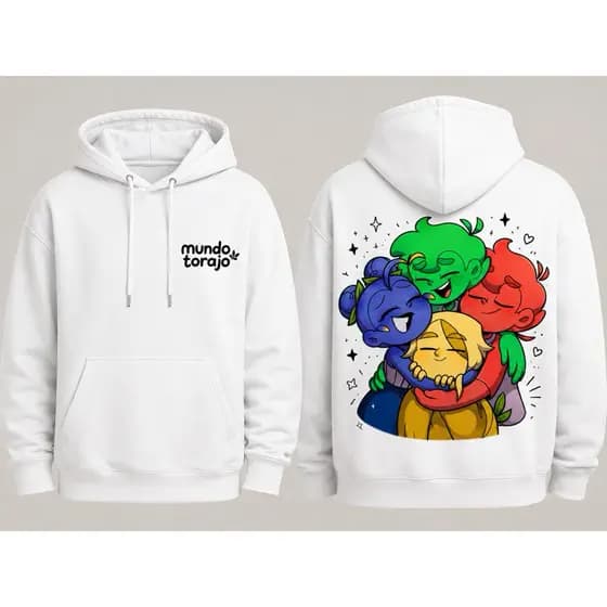 moletom mundo torajo blusa de frio capuz com bolso fofo confortavel
