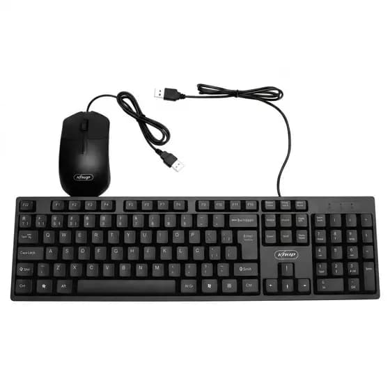 Kit Teclado e Mouse Knup USB Com Fio ABNT2 Perfil Baixo Silencioso Para PC / Notebook - Envio Rápido