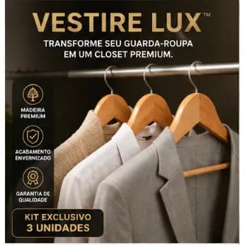 Kit 6 9 12 Peças Cabides Madeira Premium Com Acabamento Verniz Resistente Closet