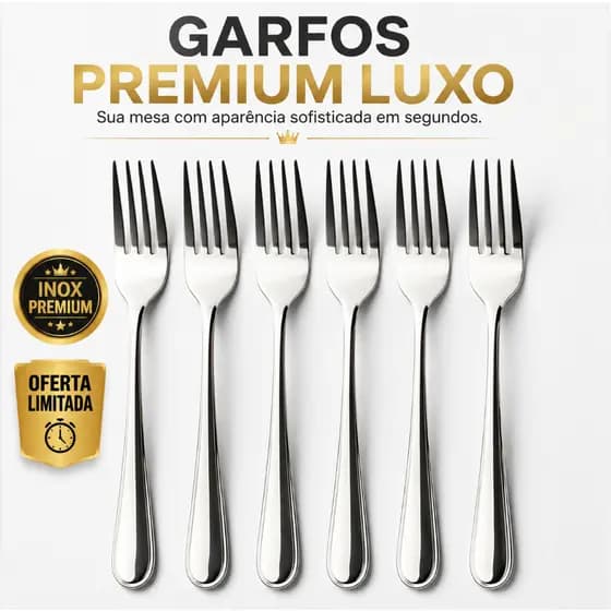 KITs Garfos Premium Inox Reforçado Mesa Luxo