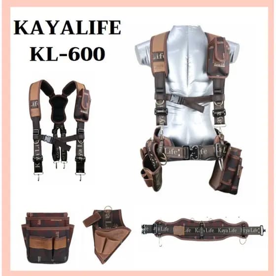 KAYALIFE Coreia KL-600 Conjunto De Cinto Para Ferramentas De Trabalho Suspensórios Suporte Bolsa De Broca