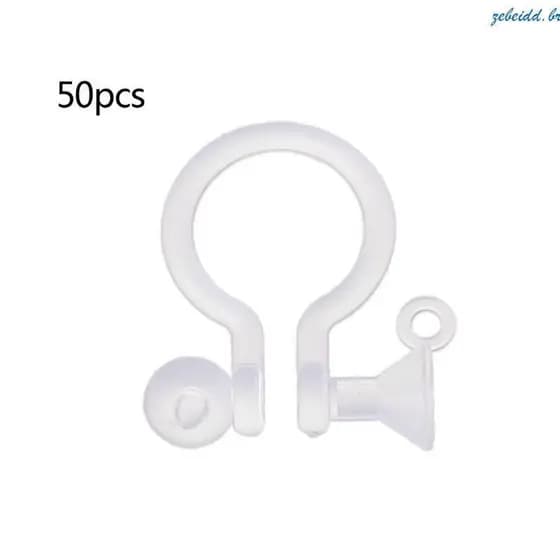 zebeidd 50x Componente Conversor Brinco Clipe Resina Transparente 5x10mm Para Orelhas Perfuradas