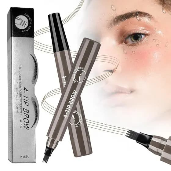 Lápis de Sobrancelha Microblading 2025 Novo, Aprimorado, 3D, à Prova d'Água, com 4 Pontas, Lápis Mágico para Sobrancelha