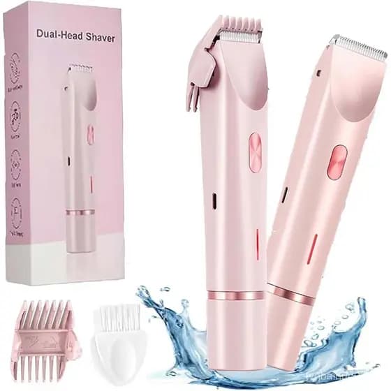 Barbeador Elétrico Bald Cat para Mulheres, Novo Aparador de Biquíni 2 em 1, Barbeador Feminino Indolor com Cabeça Dupla