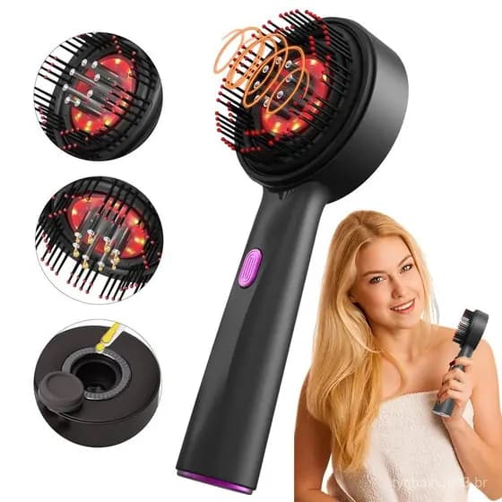 Aplicador Elétrico de Óleo Capilar, Escova de Massagem para Couro Cabeludo, 3 Modos Personalizados para Relaxamento e Di