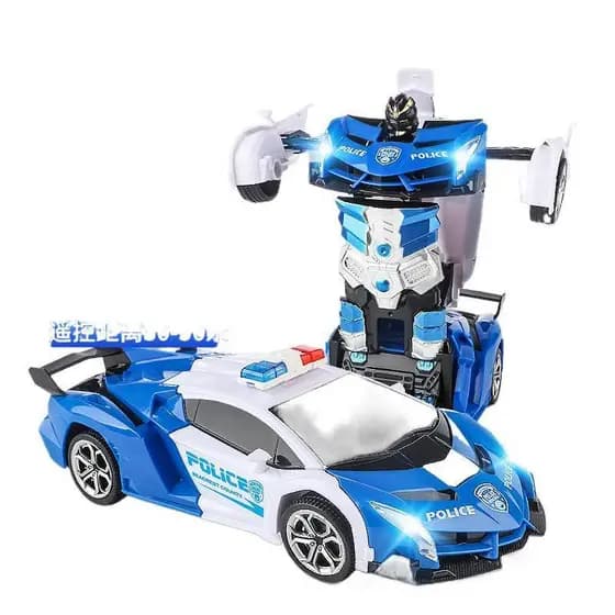 Carregamento em movimento controle remoto transformando carro com um clique transformando robô menino Educ