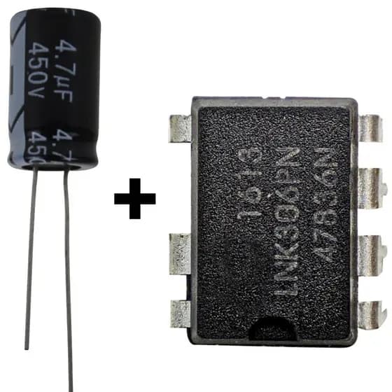 2x Lnk306pn Lnk306 + 4 Capacitores 4,7uf450v 105 grau