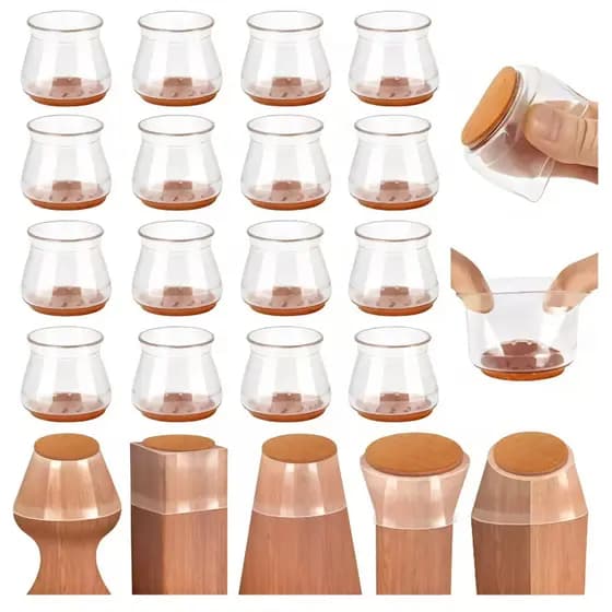 Kit 4/12/24 Peças Protetor Para O Pé Da Cadeira Mesa De Silicone- Não Risca e Silencioso