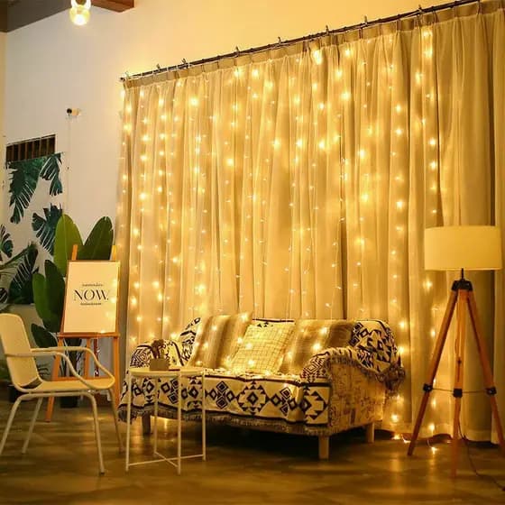 WALCOS 3M X 3M 300 Luz De Cortina LED 8 Modos De Iluminação Luzes USB Para Decorações De Natal