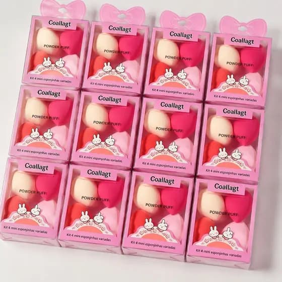 Kits 12/24/48 Mini Esponjinha Esponja Para Maquiagem Gota Blender Rosto Base Corretivo Contorno