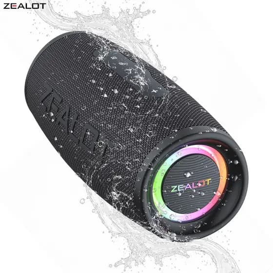 【Saída do Brasil】ZEALOT S56 40W,8000mAh,BT5.2,2×φ67mm Imã Interno 20W,TF 6h Reprodução,Tipo-C,#CaixaDeSomPortátil #