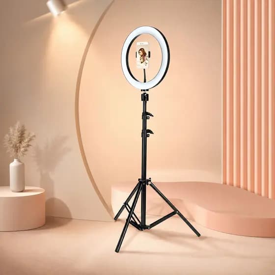 Ring Light 10 Polegadas Com Tripé 2,10m Para Live E Vídeo