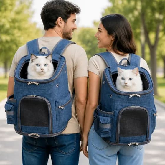 Mochila Pet para Cachorro Gato Suporta até 10kg Viagem Resistente Respirável Mochila Transporte Pet