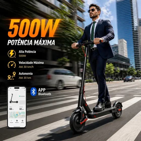 Patinete Elétrico Para Adultos Suporta 150kg Alta Velocidade Com Display LCD Dobrável Patinete Elétrico Scooter 500W