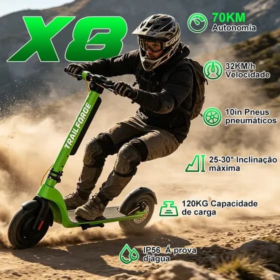Patinete Elétrico 500W 120kg 35km/h Sobe 25° Autonomia 70km Com App IPX5 Patinete Elétrico Profissional Para Adultos