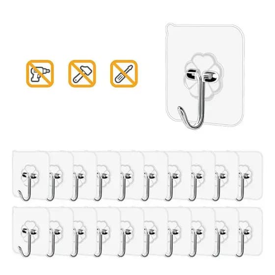 Kit 36/24/12 pçs Ganchos Adesivos Parede Multi Funcional Autocolante Casa Cozinha Quarto Banheiro Organizado