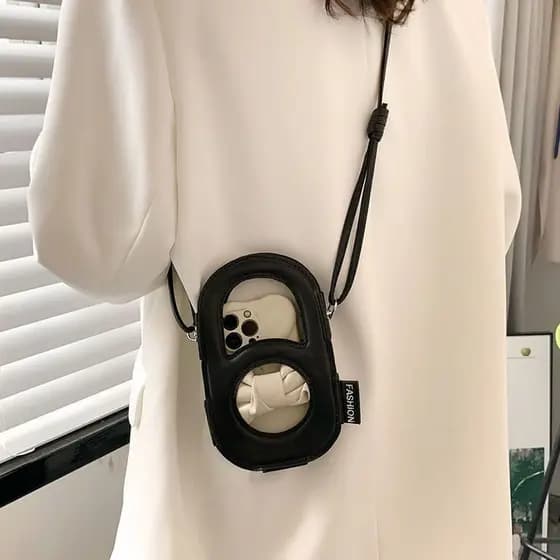 bolsa transversal feminino Bolsa Primavera verão pequeno saco feminino 2025 novo estilo nicho Design oco saco do telefon