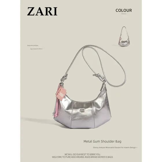 bolsa feminina Bolsa Noite estrelada prata axilas saco 2026 novo estilo nicho Original único Super bonito saco feminino