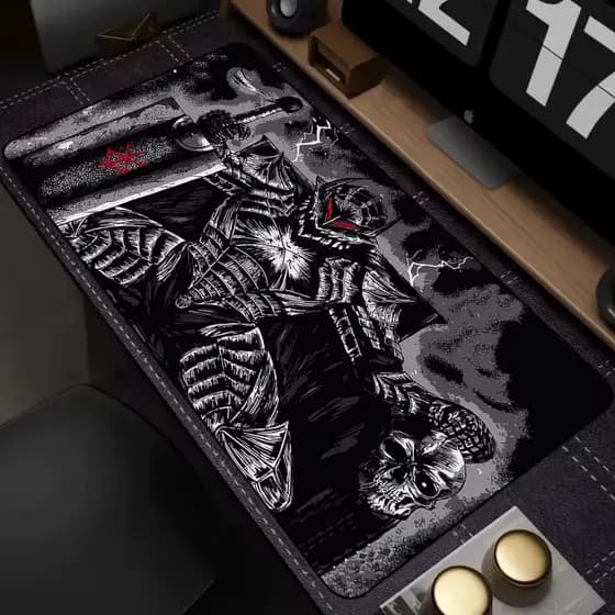 Mousepad Gamer 80x30 Antiderrapante Berserk Guts Griffith God Hand Symbol Sacrifice Black Armor