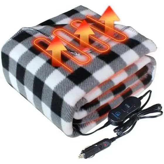 Electric Blanket,12 Volt Heated Blanket,Car Heated Travel Blanket, with a Timer, Warm Blanket for Cars,Office,Travelling