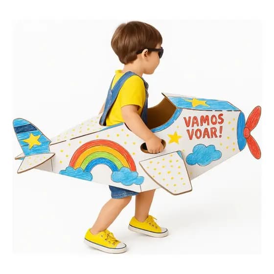 Avião De Papelão Para Colorir Divertido Educativo Infanril Brinquedo Be Place Kids