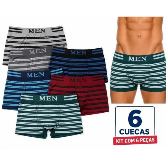 Kit 6 Cuecas Boxer Masculina Microfibra - Conforto e Qualidade